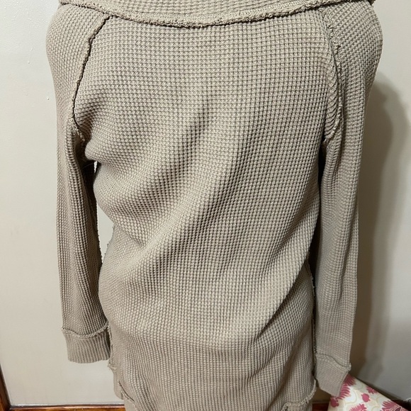 Mazik Womens Oversized Boat Neck Waffle Knit Tunic 3/4 Sleeve Size Medium - Picture 3 of 13